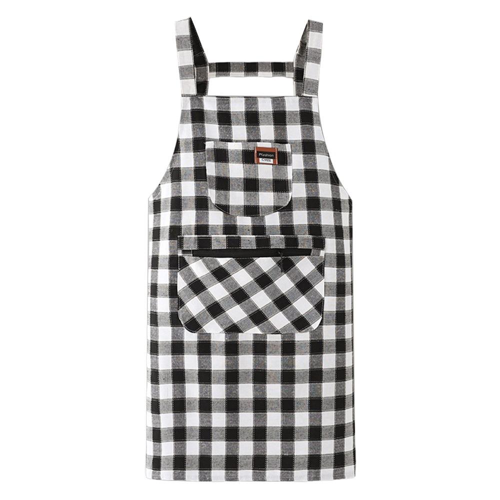 Anti Dirty Kitchen Aprons Checkered Print Cooking Aprons Chef Work Apron  Household Cleaning