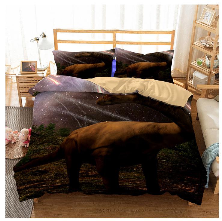 3D Print Jurassic Period Quilt Cover Set,Cartoon Forest Animal Comforter Cover pillowcase,Soft Microfiber Bedding Sets,Kids Teen