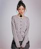 Youhee Rose Dot Knit Cardigan_Melange Gray