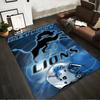 Detroit Lions Logo with Blue and Silver Theme Non-slip rug suitable for living room and bedroom sofas.