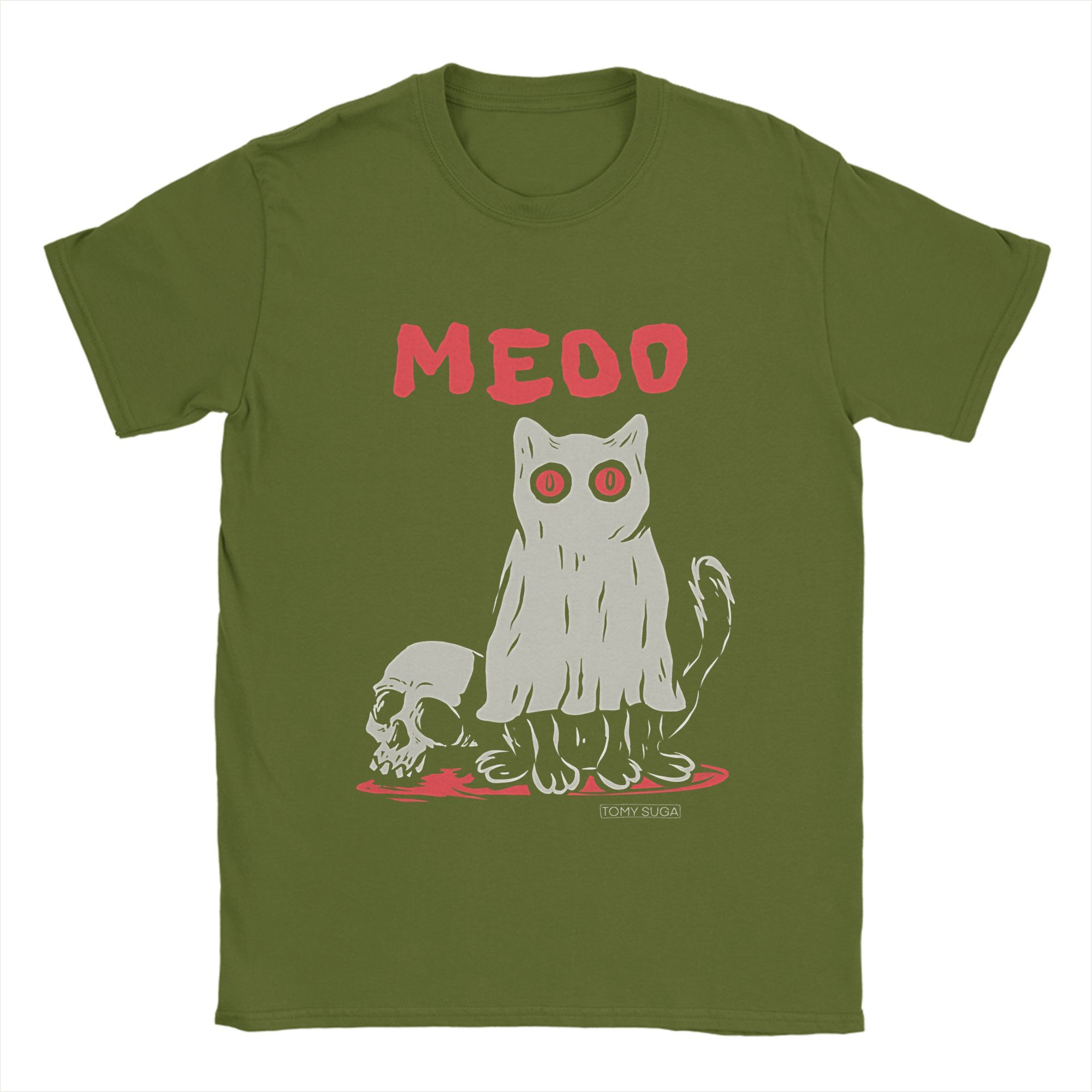 

Ghost Cat Meme (2) T Shirt Men s Cotton Casual T-Shirts Round Collar Tees Short Sleeve Clothes Gift 3XL
