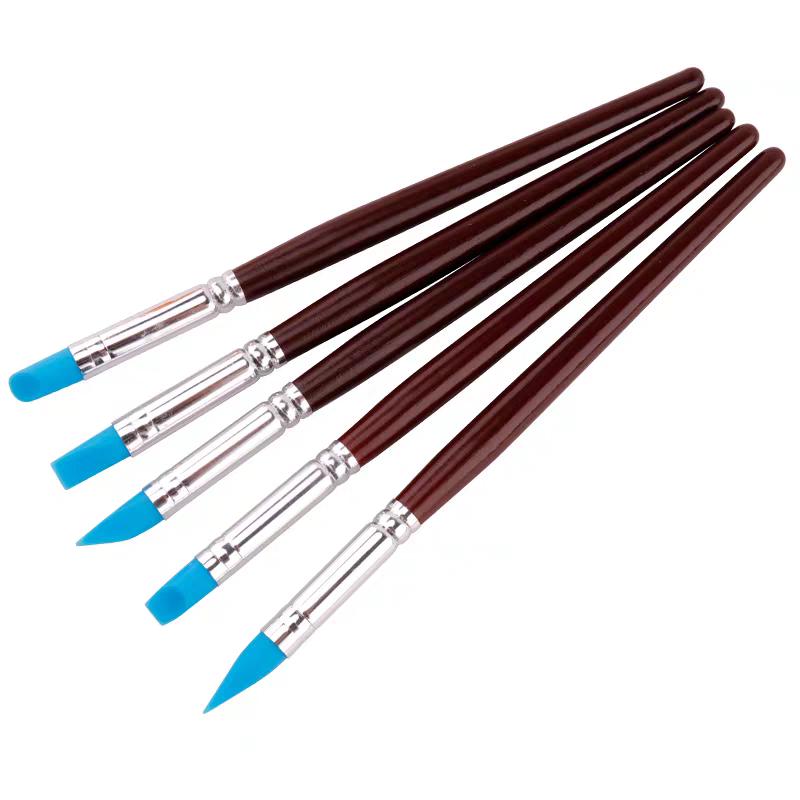 5 Pièces Stylos Pinceaux en Silicone Résine pour Façonnage Dentaire Outil pour Dents en Porcelaine Pinceaux pour Art des Ongles Stylo Argile Céramique Outils de Sculpture Modélisation Diy