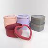 2Pcs/Set Flower Box Heart Shaped Hot Stamping Paper Florist Packaging Rose Gift Case for Party