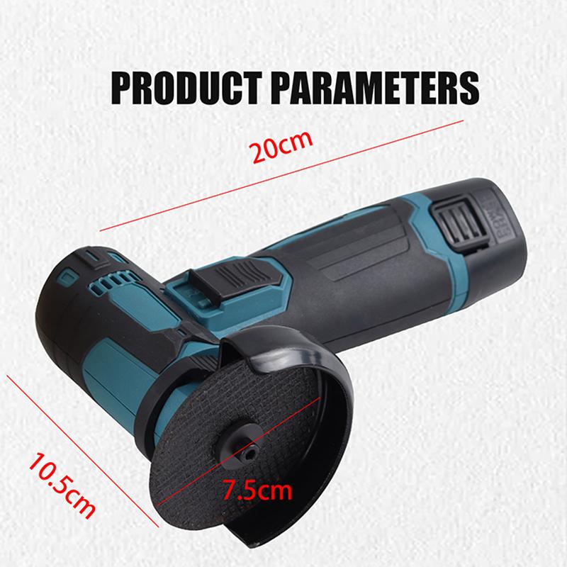 12V Mini Angle Grinder with Rechargeable Lithium Battery Cordless Polishing Machine Diamond Cutting With Accessories