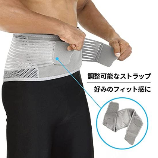 3M Taillenstütze für den unteren festen großen Rücken, Schutz, Größe, Atmungsaktiv, Schwarz, Futsuro,