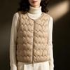 Women's 2025 Collarless Cotton Vest - Autumn/Winter Large Size Round Neck Waistcoat