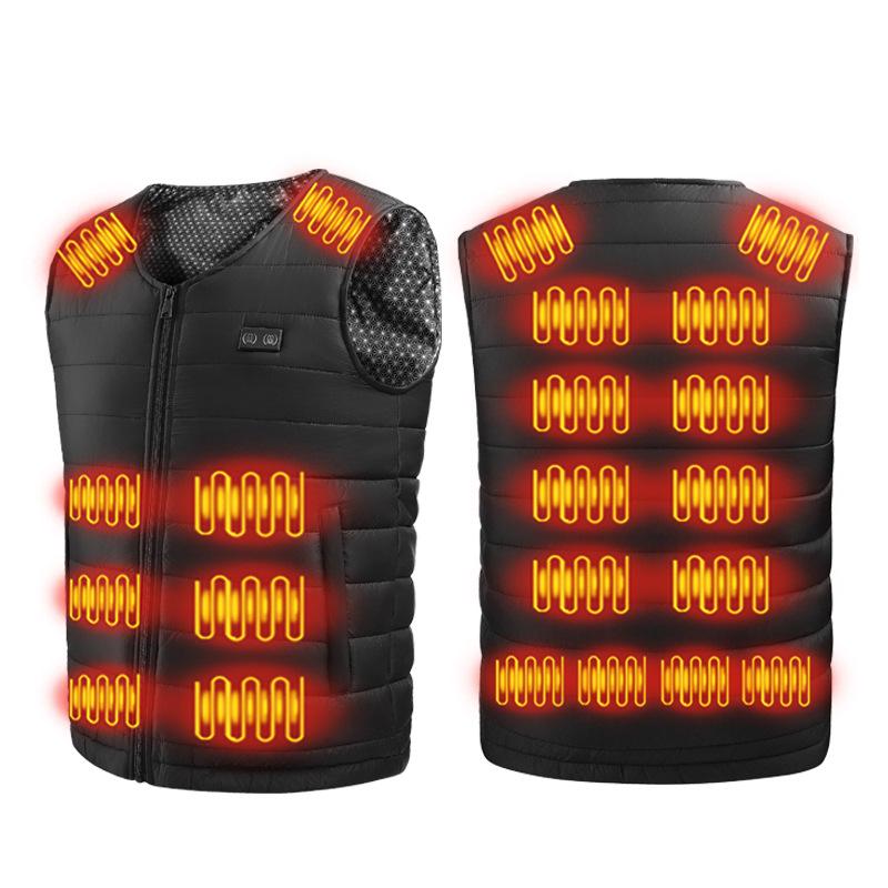 

Унисекс жилет с подогревом от USB, 22 зоны: Умный контроль температуры V-образный вырез для среднего возраста и пожилых XL, weight 125-145kg