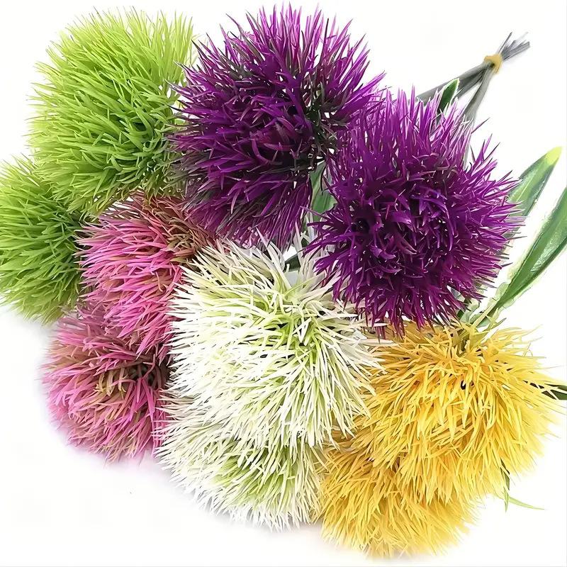 Simulated Flower Single Dandelion Plastic Flower European Style Scallion Ball Home Plant Ornament Flower Arrangement Garden