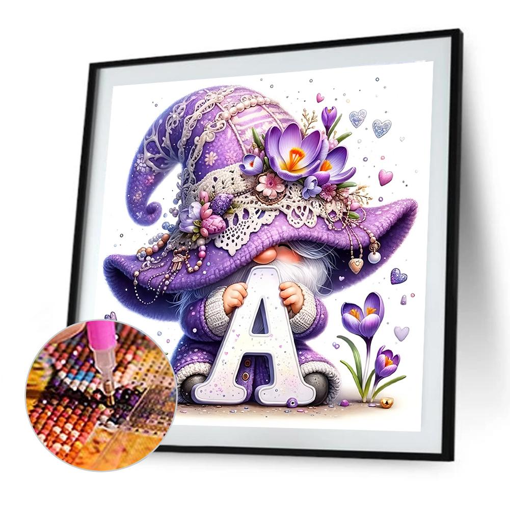 40x40cm Gnome 5D DIY Full Drill Round Diamond Painting Kit for Home Wall Decor