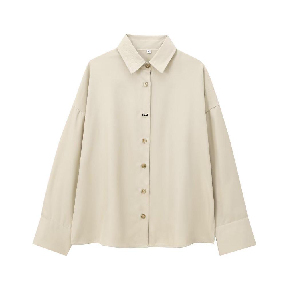 2024 Winter Fashion: Turn-Down Collar, Side Button, Loose Long Sleeve Shirt for Women - European & American Style