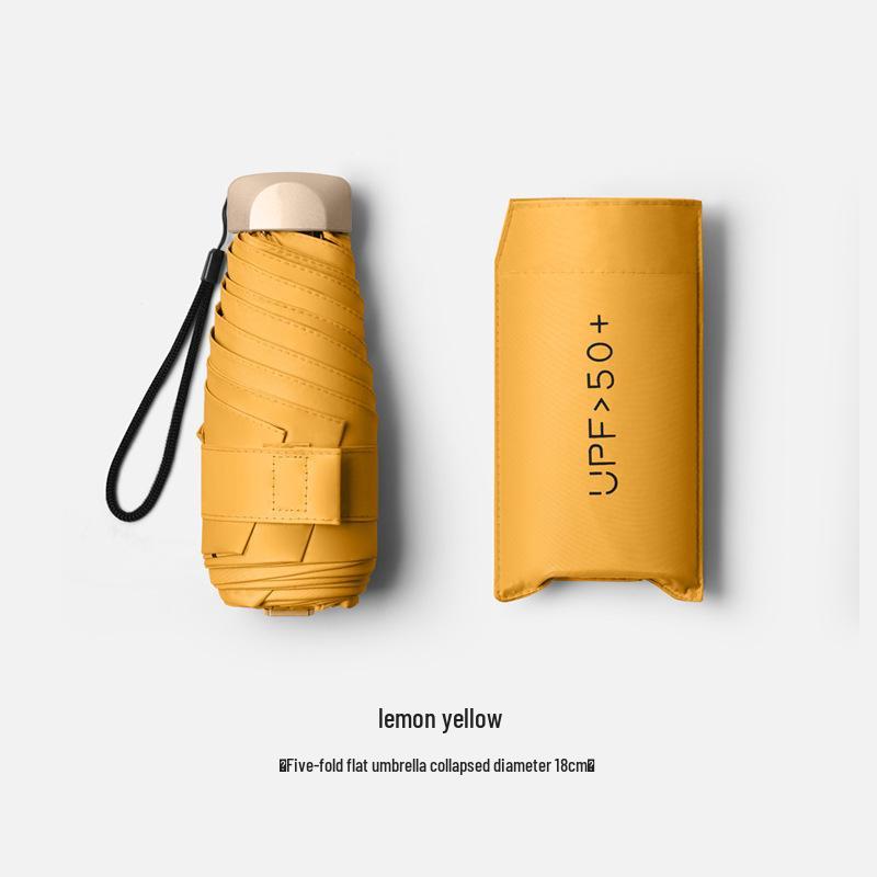 Women's Compact Sunscreen Mini Folding Umbrella - Travel-Size, Rain or Shine, Customizable Design
