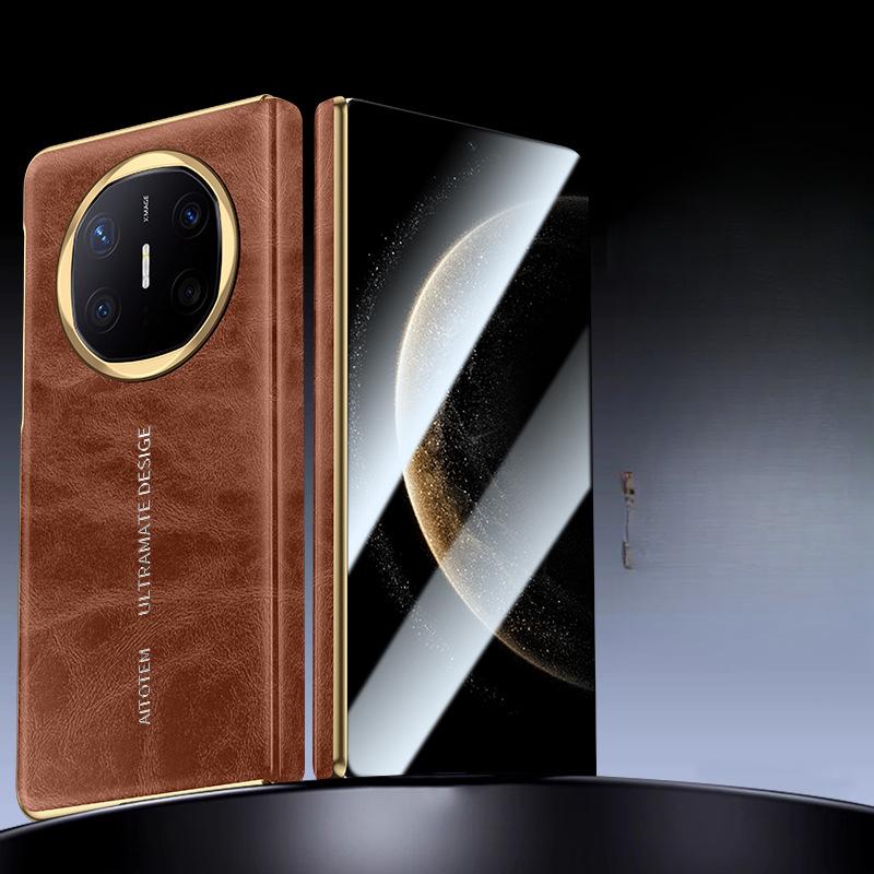 

Подходит для чехла для мобильного телефона Huawei Matex6, гальванизированный центральный шарнир, противоударный, вощеный, мгновенно превращается в кожаный чехол для деловых мужчин Huawei Mate X6