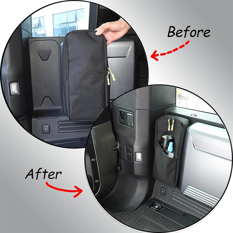 For Land Rover Defender 110 2020-2025 Black Oxford Cloth Car Trunk Organizer Toolbox Organizer Interior Accessories