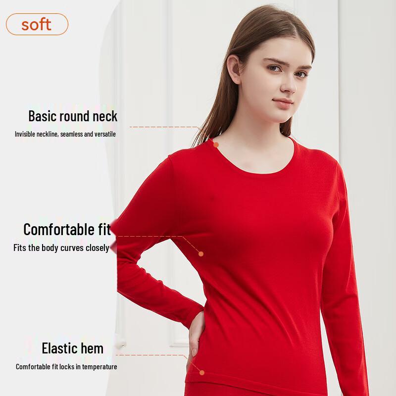 Hengyuanxiang Unisex 120-Count Fine Wool Thermal Base Layer Top