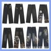 Vescartes Gefallener Engel Bestickte Jeans Locker Gerades Bein Vintage Hose Herren Damen