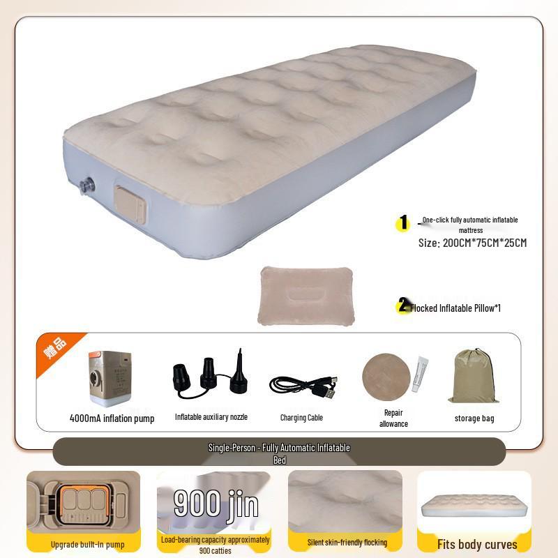 New Home & Outdoor Double Air Mattress - Thickened PVC Foldable Bed for Lunch Break