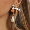Exaggerated Big Butterfly Imitation Pearl Earrings Women Bohemia Vintage Exquisite Animal Ear Jewelry Banquet Trend Accessories