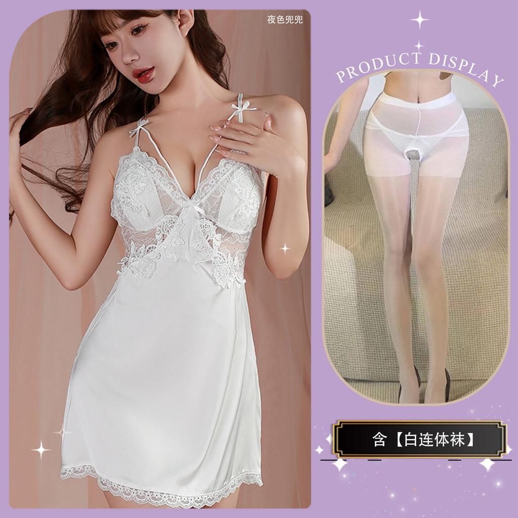 Sex underwear Thin transparent suspenders Hot teasing lace seduction nightgown Abstinence women