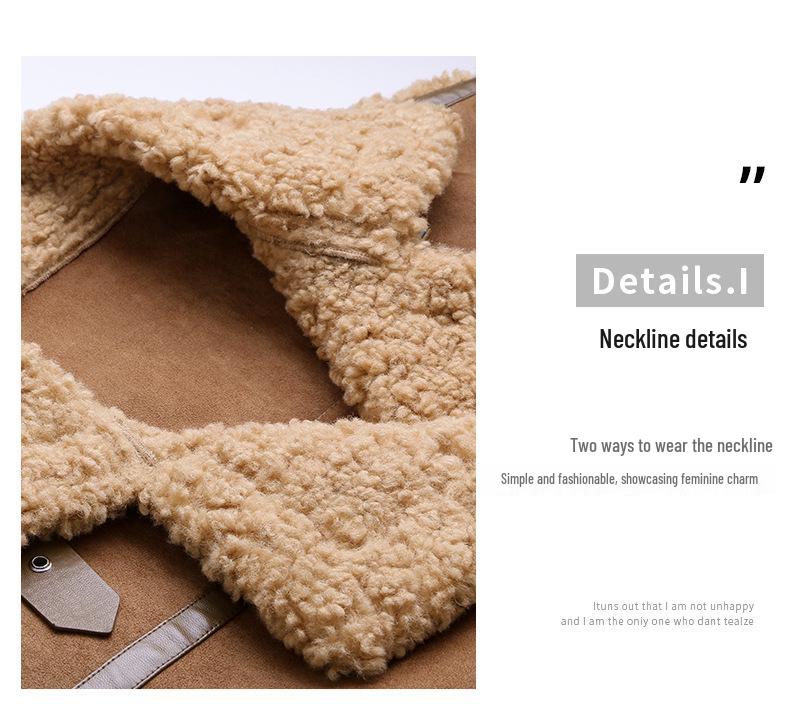 2024 Autumn/Winter Women's Thickened Lambswool & Deer Skin Jacket - Z5152