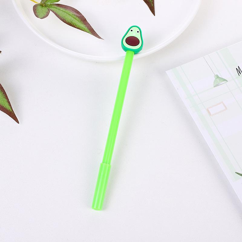 10 Pcs Avocado Fruit Gel Pen 0.5mmCarbon Black Quick Drying Stationery Office School Supplies Gifts Sweet Lovely Pretty Creative Back To School Season