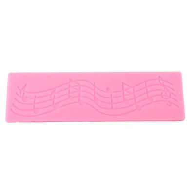 Molde de Silicona con Encaje de Notas Musicales Molde Mat de Fondant Herramienta para Decorar Pasteles