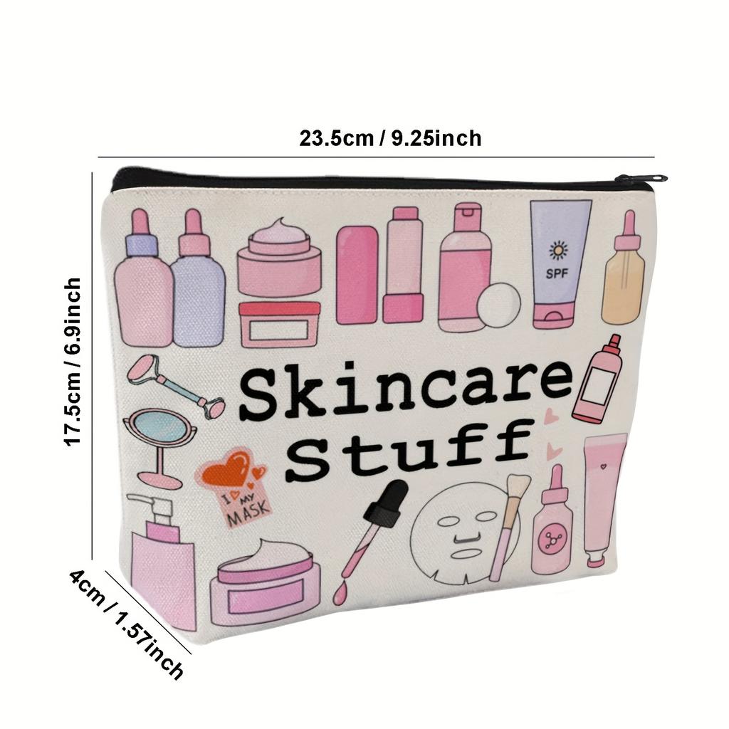 1pc Fashionable Skincare Stuff Travel Cosmetic Bag - Durable Zipper, Odorless, Lightweight Design for Men&Women,for Toiletries