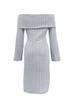 2023 Women's Off-Shoulder Slit Knitted Dress - Long-Sleeved Autumn/Winter Fashion for Europe and America