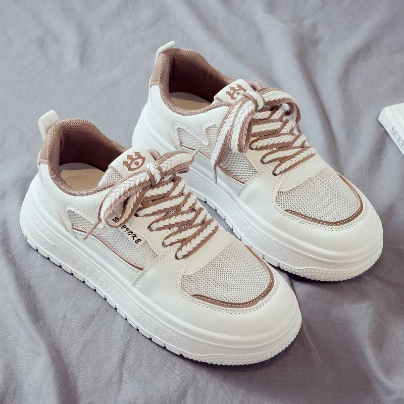 Mode Plattform Löparskor Dam Tennisskor Dam Promenad Chunky Sneakers Vita Casual Slip on Vulkaniserade Skor