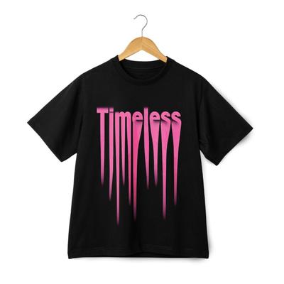 'Timeless'' Art Font Casual T-shirt, Unisex In Black and White