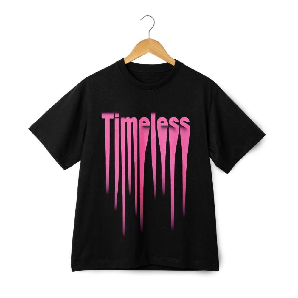 

Timeless Art Font Casual T-shirt, Unisex in Black and White 4XL
