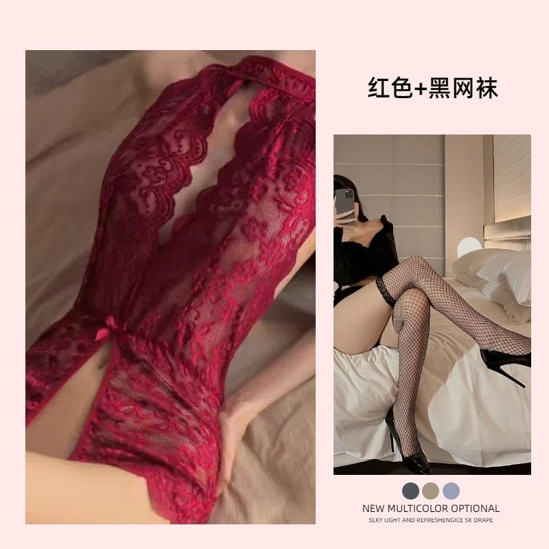 Sexy Lingerie Sexy Teasing Women Open Crotch Lace Seduction Onesie Free Uniform Suit Pure Passion