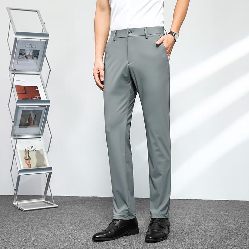 Men's Anti-Wrinkle Elastic Business Casual Straight-Leg Pants FMMY3202