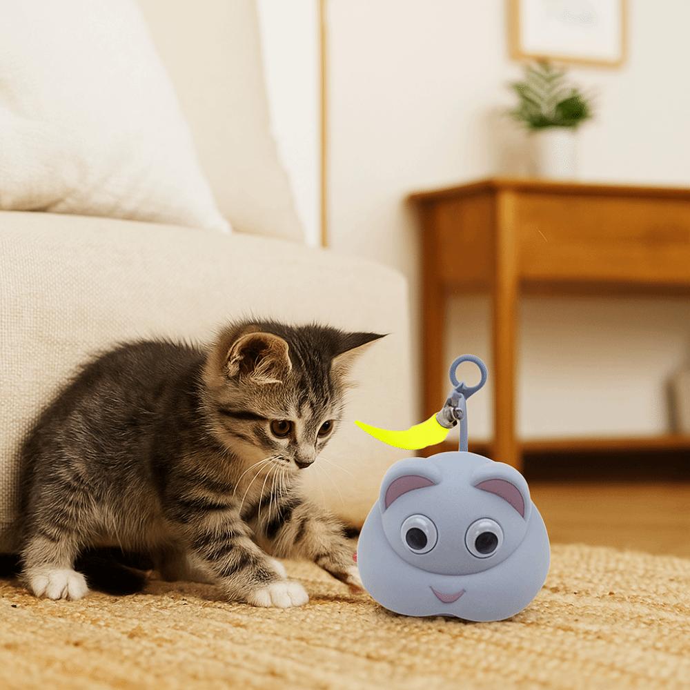 Electric Interactive Cat Toy Rechargeable Automatic Cat Teasing Device  for Indoor Cats Puppies
