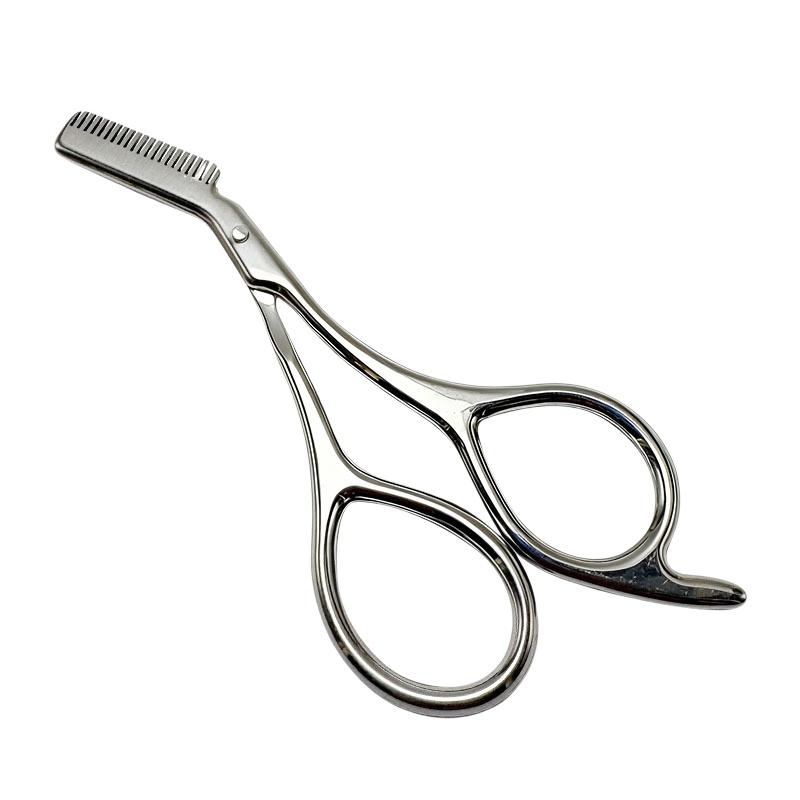 Stainless Steel Eyebrow Scissors With Comb For Precise Shaping And Grooming