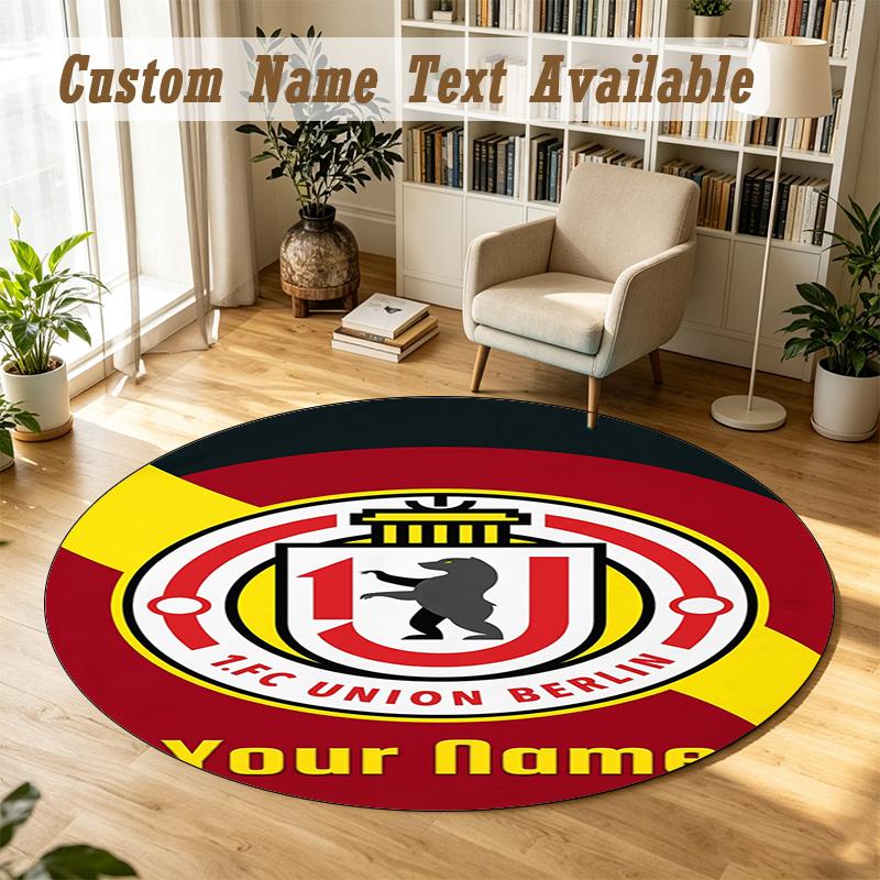 Round Rug Custom NameUnion Berlin FC Pattern Non Slip Carpet Home Floor Decor