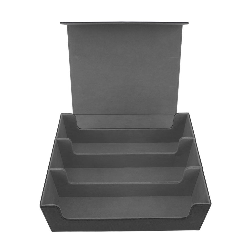 Card Deck Box 3 Rows Large Capacity Magnetic Closure PU Leather Card Deck Storage Case for Game Cards Tarot Cards