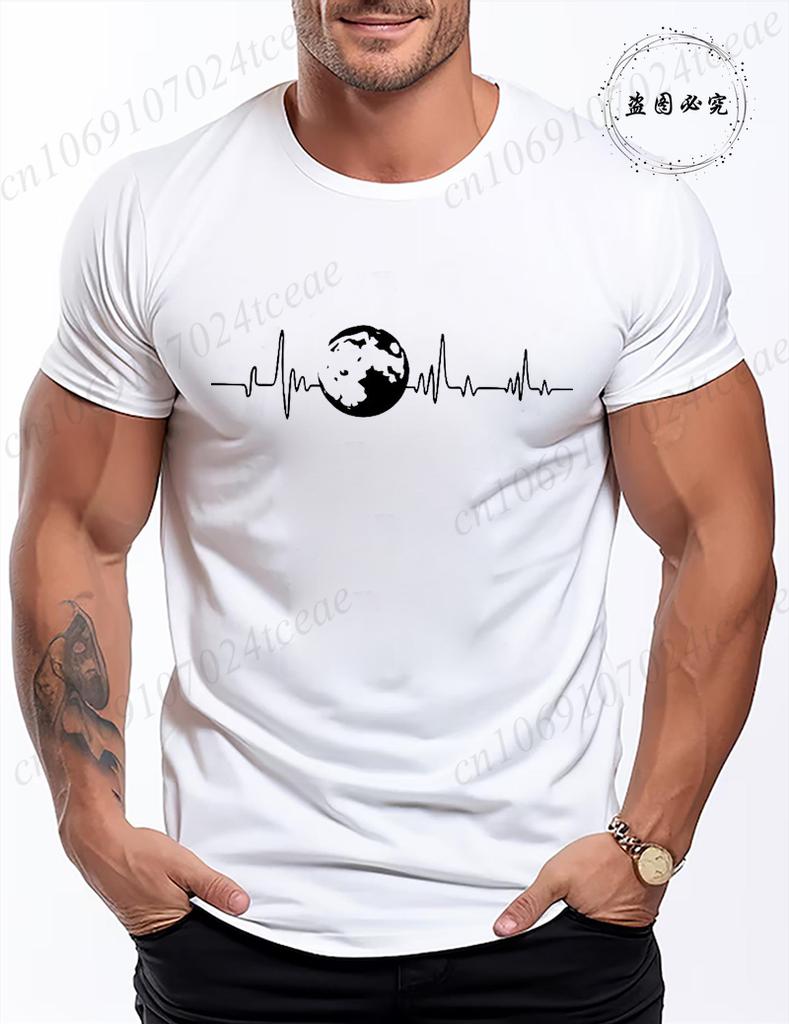 Funny Mens Earth Heartbeat Graphic Tee Casual Classic Men T Shirt Women Tops Tee Shirt Short Sleeve Tshirts Fashion TShirts