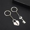Couple Keychain Set Heart Lock and Key Design Metal Keyrings Accessories for Keys Phone Mouse Keyboard Pendant Decoration