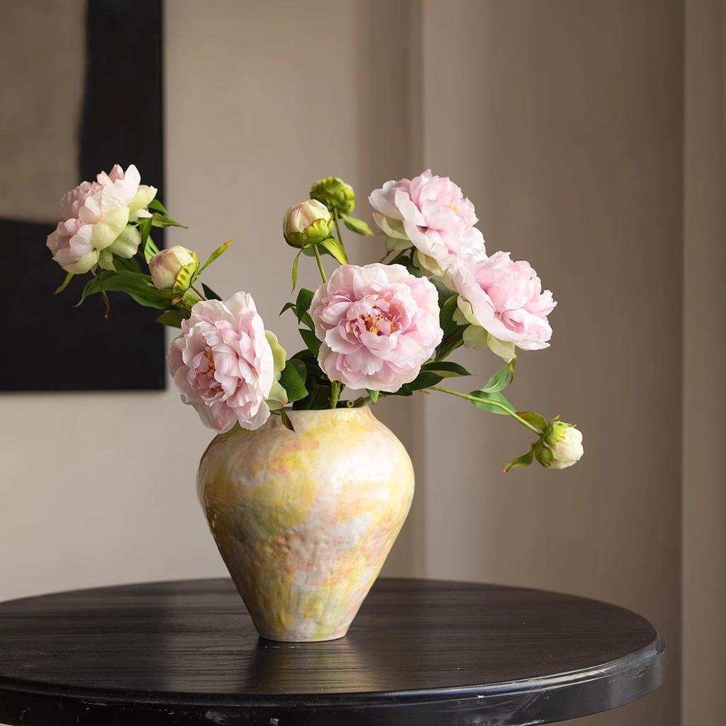Keramikvase Handgefertigt Steinguttopf Blumenvase Blumenarrangement Zubehör Retro Blumentopf Heimdeko Zubehör