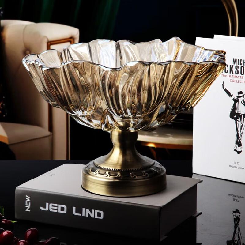 Flavinmci Crystal Glass Double Layer Fruit Snack Plate