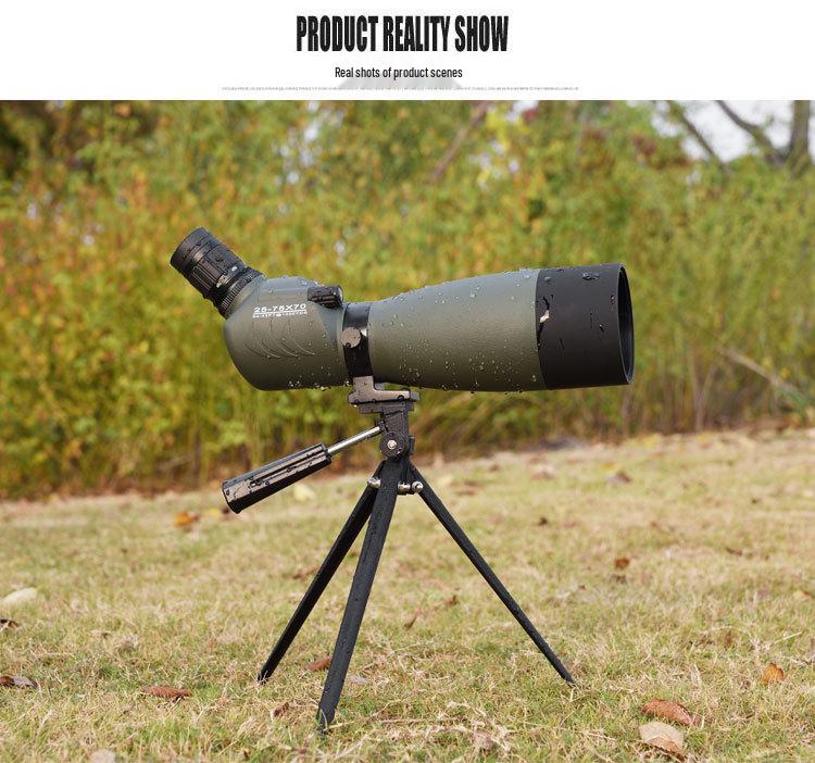 25-75x70 HD Waterproof Birdwatching Telescope with Low-Light Night Vision for Adults - Ideal for Outdoor and Target Shooting