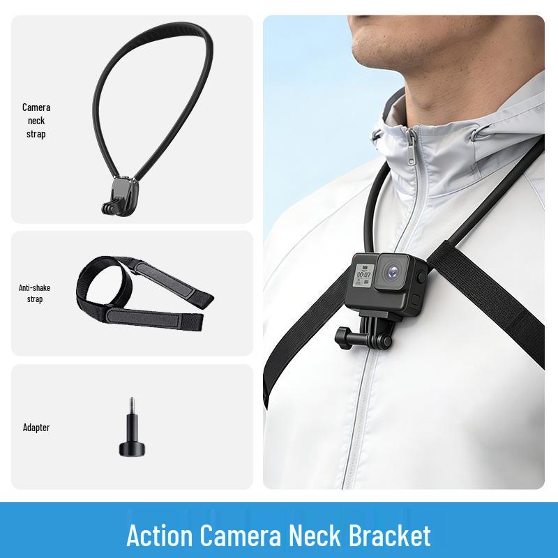 Neck-Mounted Phone Holder & First-Person Sports Camera with Anti-Shake for Live Streaming
