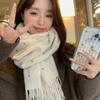 New Scarf for Women In Autumn and Winter High Quality Cute Polka Dot Tassel Warm Korean Style Versatile Scarf