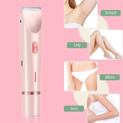 Damen Doppelkopfelektrorasierer USB wiederaufladbar IPX7 Wasserdicht Tragbar Reise Gesicht Körper Bikinizone