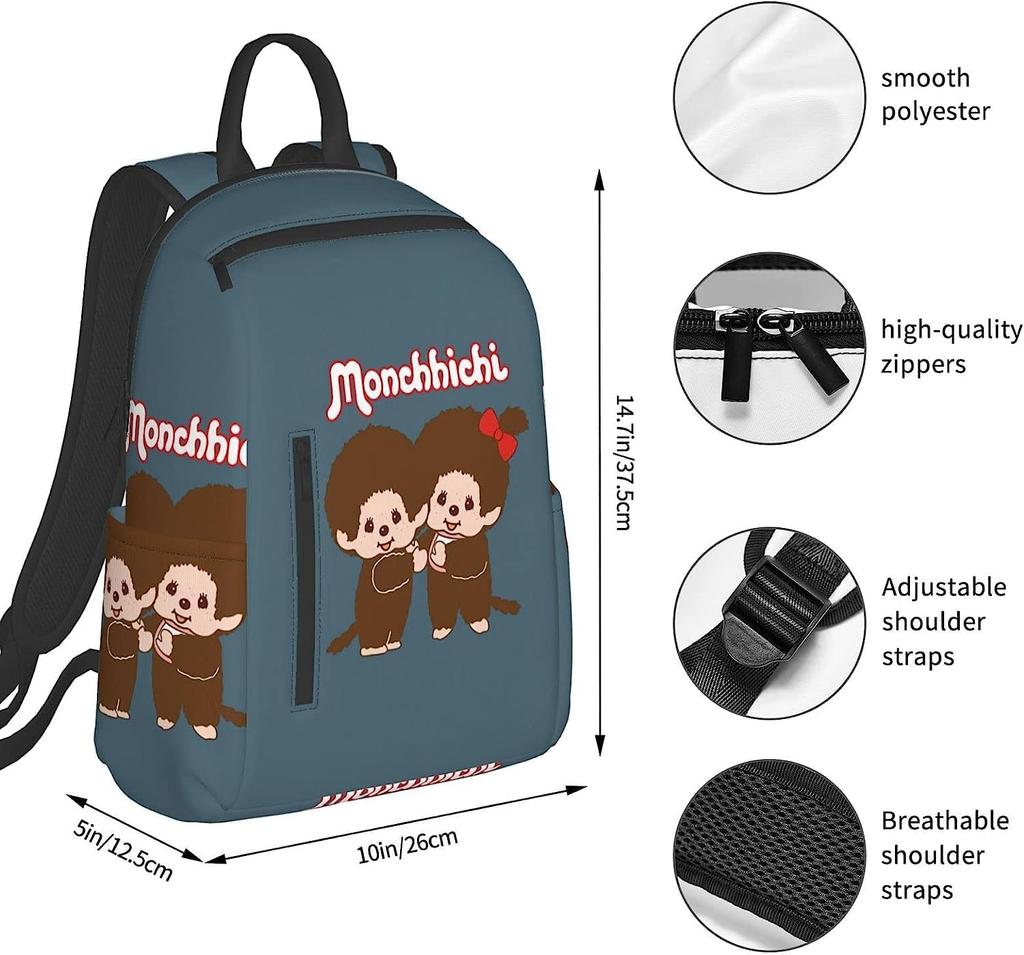 Barasu Monchhichi Backpack for Perfect for Business and Large and Includes Laptop Bag Men, Commuting, School, Trips, Travel, Capacity, Unisex,