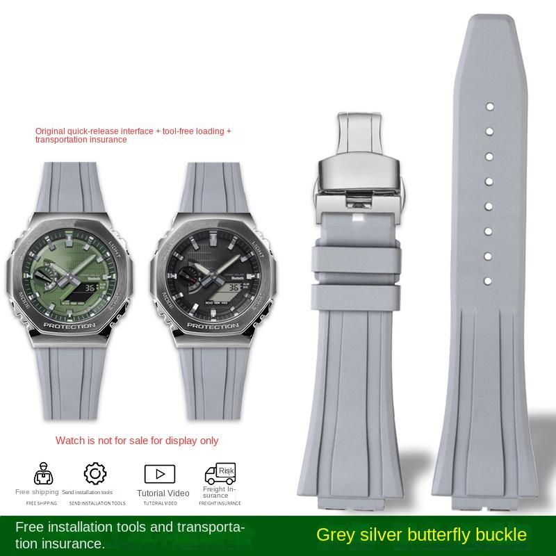 GA-2100 watch band For Casio GBM-2100/GM-2100/GA-B2100 Series Quick Release Protruding Rubber Watch Band Strap Bracelet 16mm
