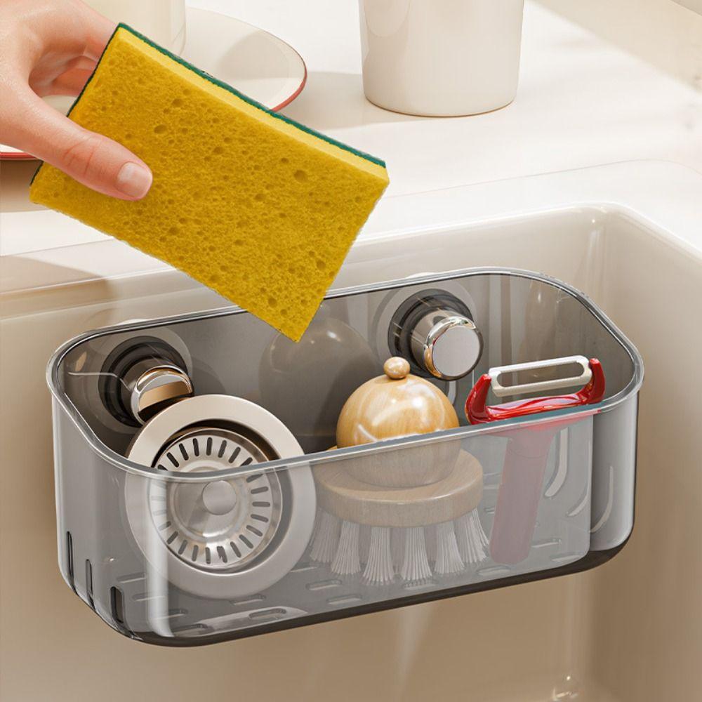 Detachable Sponge Drain Rack Punch-free Sink Sponge Stand Suction Cup Sponge Holder  Kitchen Use