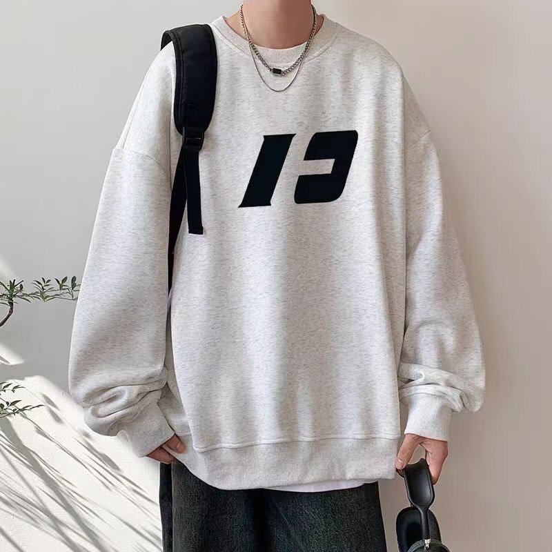 Men s Loose Fit Plus Size Korean Style Letter Print Hoodie - Spring/Autumn Long Sleeve L