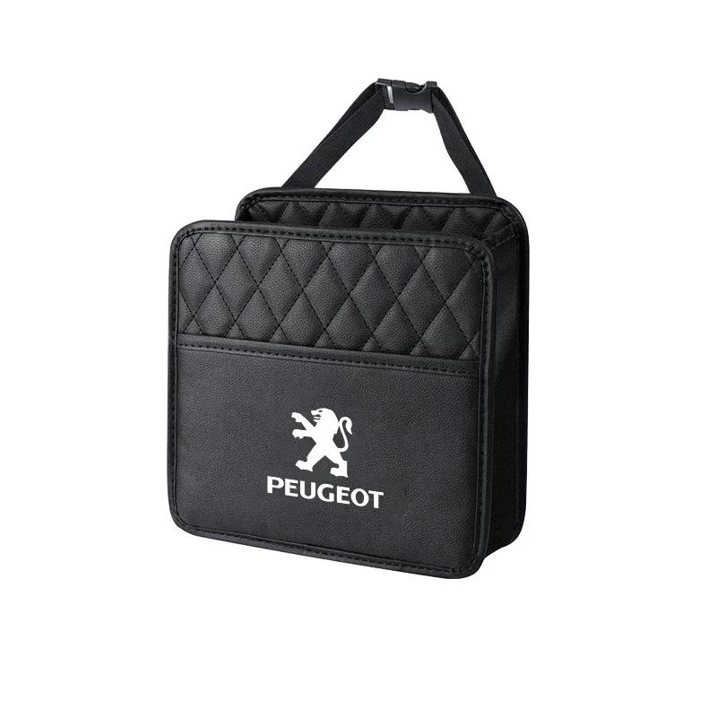 

2026 Hot Car Sticker New Car Back Seat Multi-Pocket Tissue Holder Bottle Bag Garbage Can Organizer For Peugeot 206 208 306 308 4