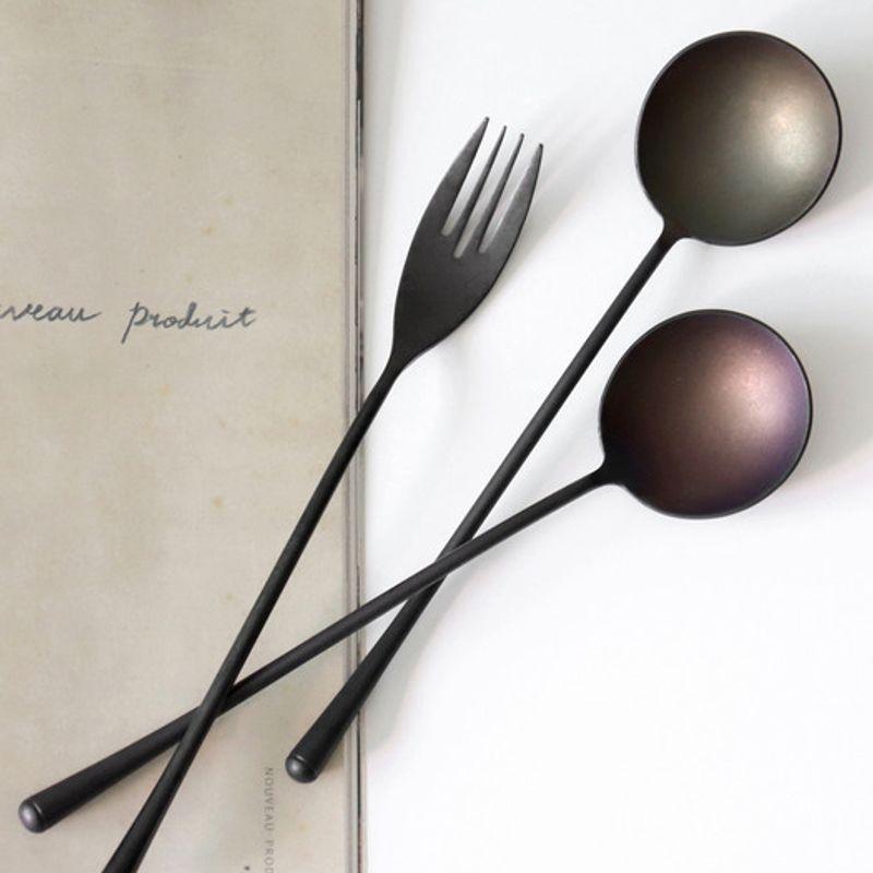 Kamomekitchen Wave Cutlery Black